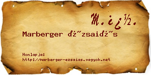 Marberger Ézsaiás névjegykártya